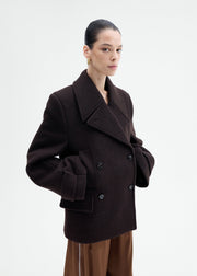 Double Faced Wool Peacoat - Brown - CO Collections